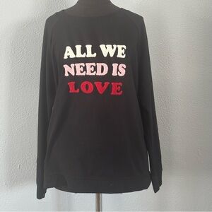 Unbranded Navy Blue All We Need is Love Graphic Sweatshirt Womens Size L/XL